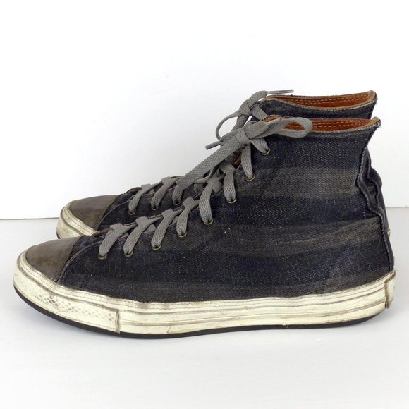 Converse Premium Post Hi Top Sneakers Women 9 Denim Blue Gray Stripes 139906C - Picture 4 of 15